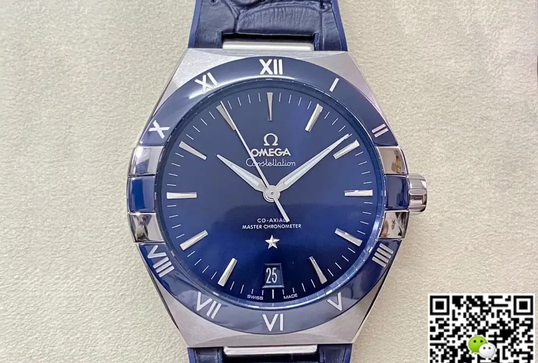 SBF Omega Constellation 131.33.41.21.03.001 VS Factory 1:1 Best Edition Replica Watch Blue Leather Strap